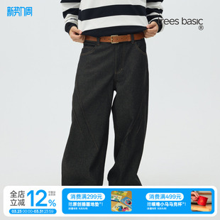 休闲宽松长裤 男女款 春 100%棉10OZ原色复古香蕉牛仔裤 TreesBasic