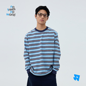 复古藏青蓝棕白松弛感贴袋长袖 T恤男女款 2026春季 warmtrees 新款