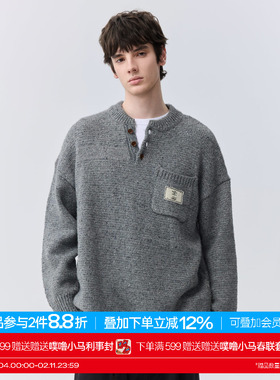 warmtrees15周年限定款半开领长袖毛衣灰色2025新款秋冬男女同款