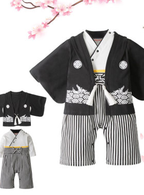 新品儿童日本道服0-4周岁宝宝和服婴儿日式礼服1男童幼儿园演出服