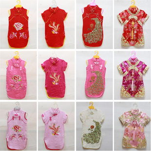 清仓儿童唐装女童旗袍裙夏2-7周岁宝宝表演出摄影新年礼服连衣裙