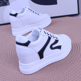 7cm显瘦单鞋 轻便系带内增高女鞋 女 女2026春秋新款 厚底松糕休闲鞋