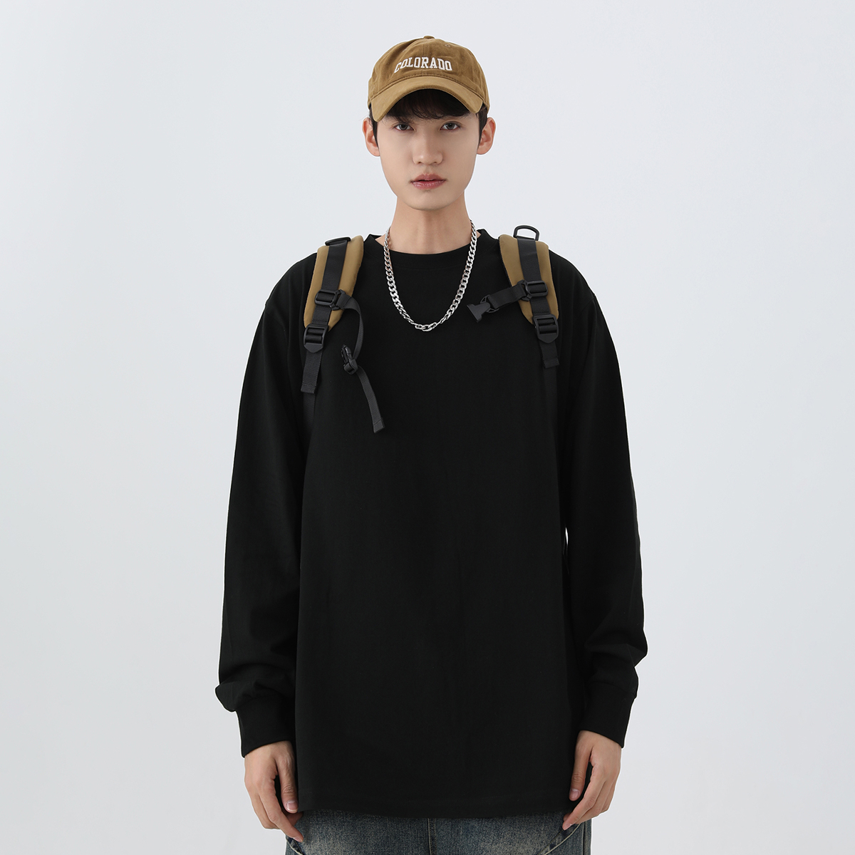 260克重磅螺纹袖长袖T恤打底衫