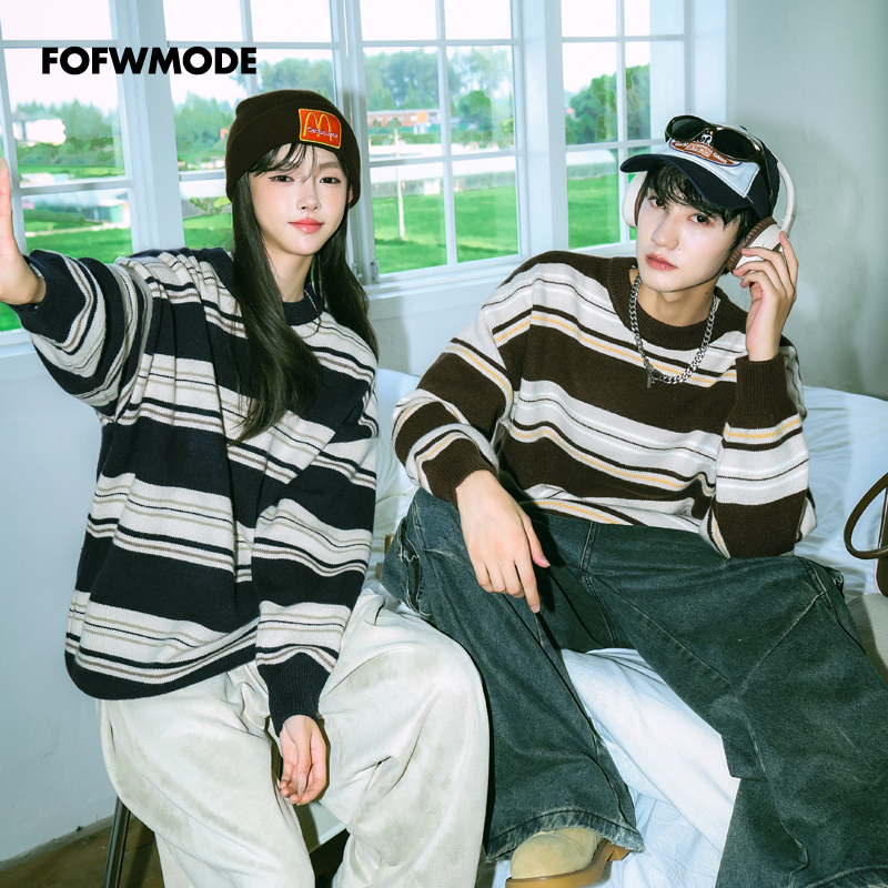 潮牌宽松秋冬毛衣FOFWMODE情侣款