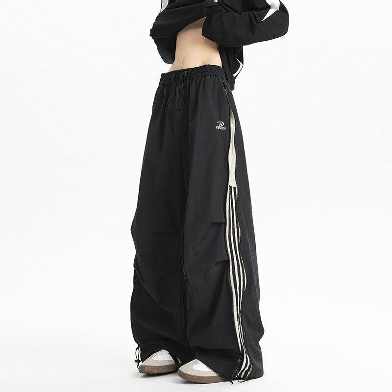 FOFWMODE 美式潮牌条纹拼接休闲裤男大码宽松伞兵阔腿冲锋运动裤,男装,休闲裤,淘宝优惠券,粉丝福利购,淘宝优惠卷