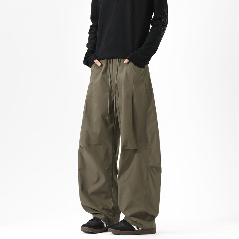 FOFWMODE 美式街头潮牌休闲裤男秋季机能弯刀工装直筒阔腿长裤子