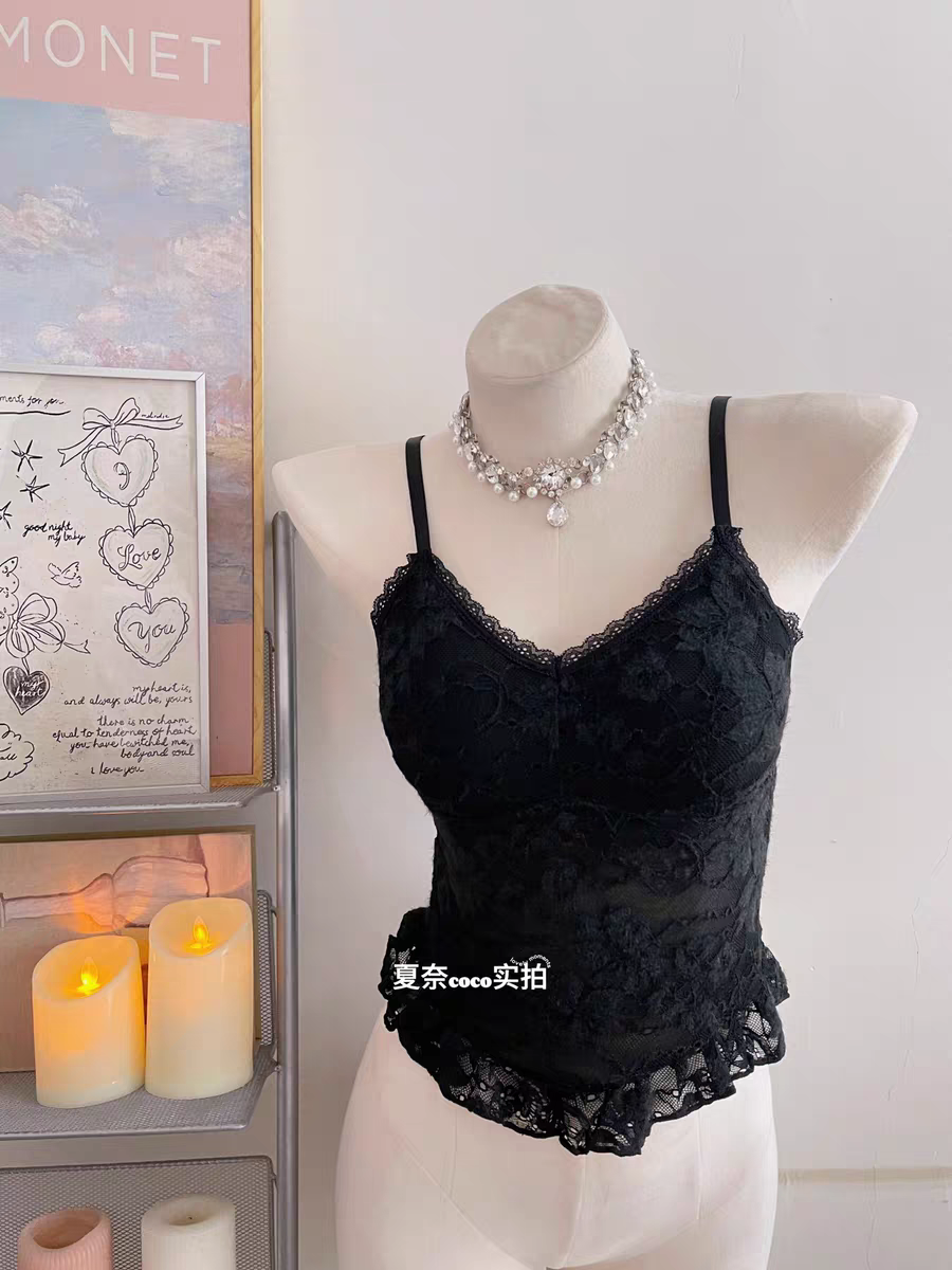【温柔法式】杏色蕾丝吊带背心女夏外穿带胸垫美背收腰内搭打底衫,女装/女士精品,背心吊带,淘宝优惠券,粉丝福利购,淘宝优惠卷