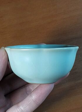 全场5折 台湾柏采窑初荷杯BR14小停产老釉茶杯粉青汝窑复古瓷茶具