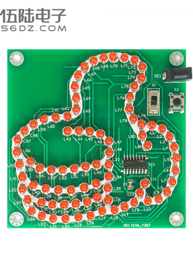 伍陆电子81LED拇指灯牌流水灯DIY制作套件单片机趣味焊接练习电路