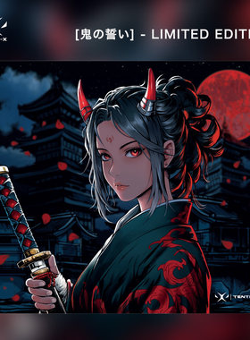 Tenta-x Oni's Oath鬼之誓言钢化玻璃鼠标垫电竞游戏FPS专用超大