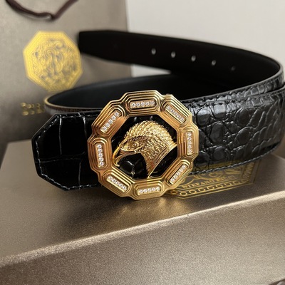 史蒂芬镶钻鹰头男士皮带