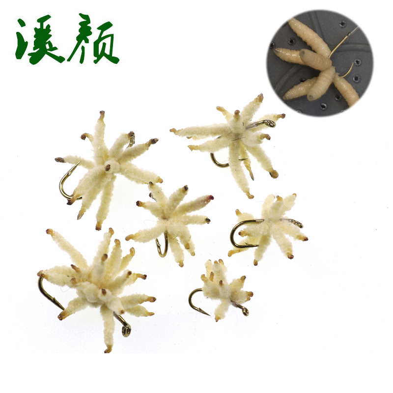 仿真面包虫拟饵罗非路亚飞蝇钩