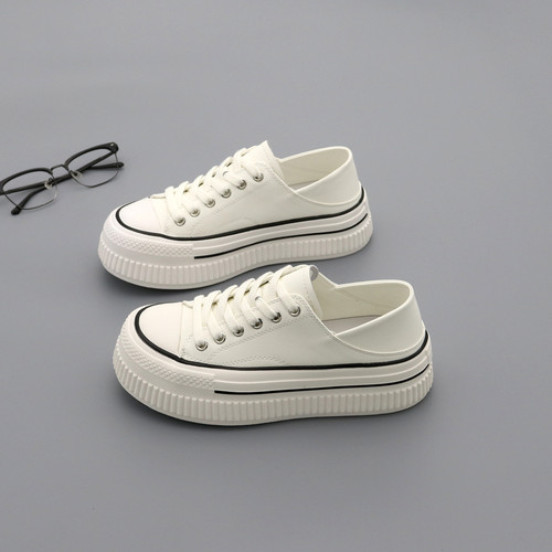 真皮两穿厚底增高小白鞋女板鞋