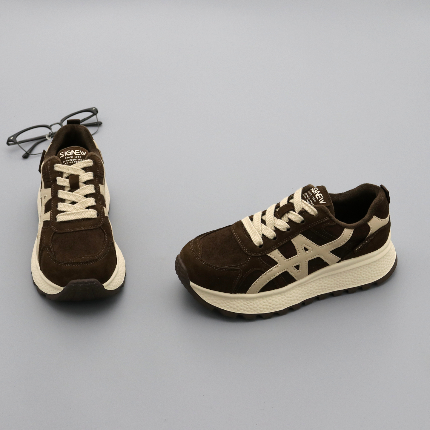 厚底阿甘鞋女加绒保暖老爹鞋