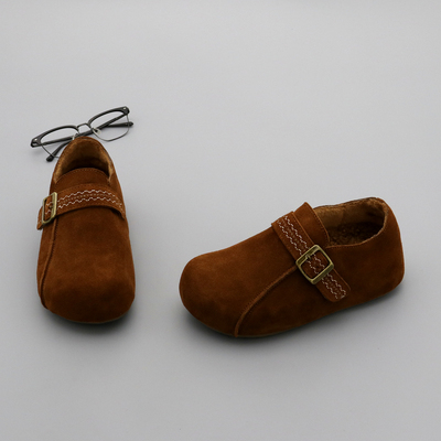 真皮全包勃肯鞋女加绒厚底棉鞋