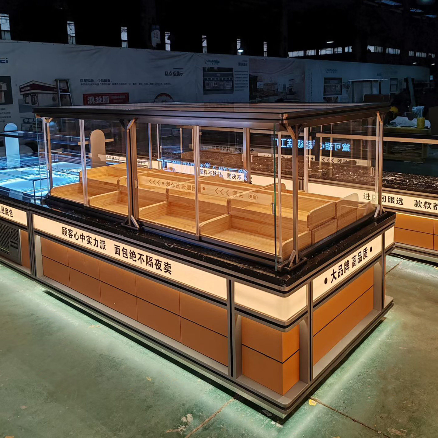 面包柜面包展示柜趁热集合面包高柜面包架中岛柜边柜展示玻璃商用