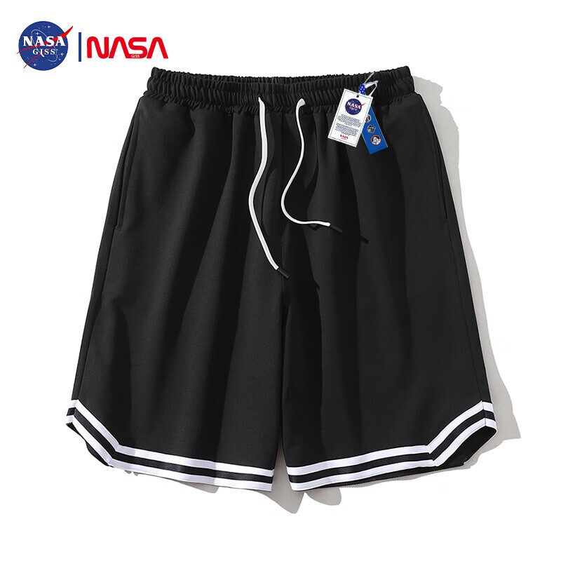 NASA GISS短裤男夏季百搭五分裤潮牌宽松中裤青少年运动篮球裤 黑怎么样,好用不?