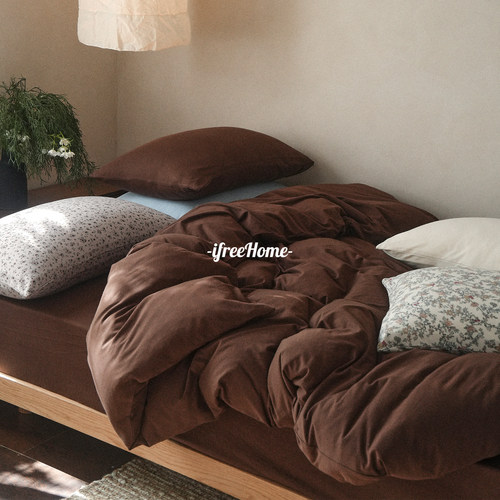 复古简约纯色全棉针织棉四件套A类新疆长绒棉亲肤天竺棉柔软床品