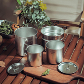 露营炊具户外锅煎锅装 备便携野外野营餐具套锅304不锈钢锅具用品