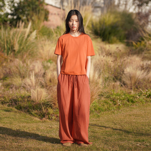 新款 朵朵可可24夏季 弹力针织百搭简约打底女T恤家居服上衣可外穿