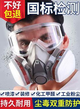 防面具喷漆化工毒防尘护面防罩全面罩59112呼吸专毒用全脸打农药