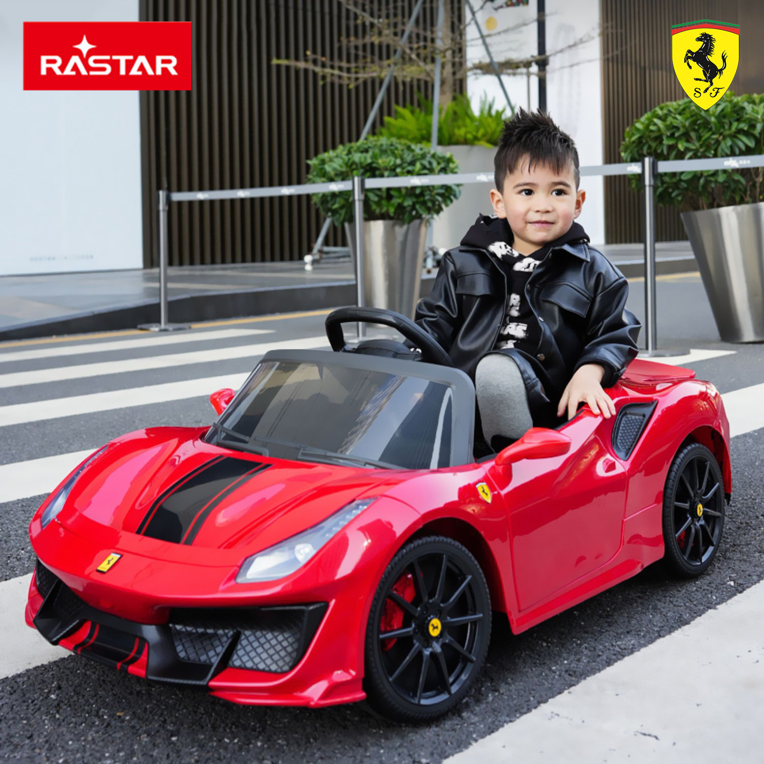 RASTAR星辉 法拉利488童车儿童驾驶汽车儿童双驱四轮电动车可坐人