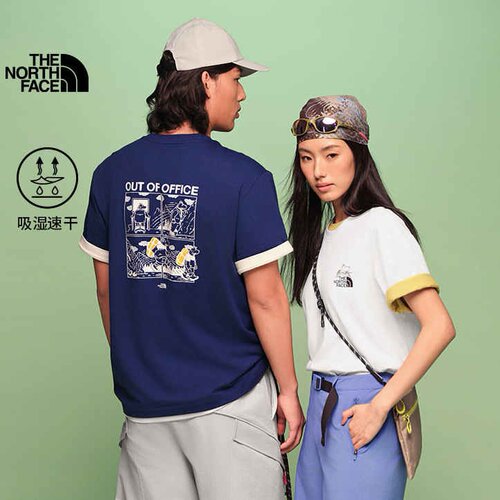 北面户外男女款速干圆领短袖T恤
