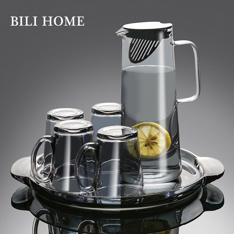 耐高温玻璃杯套装家用客厅待客水具套装茶杯茶具水杯带把喝水杯子