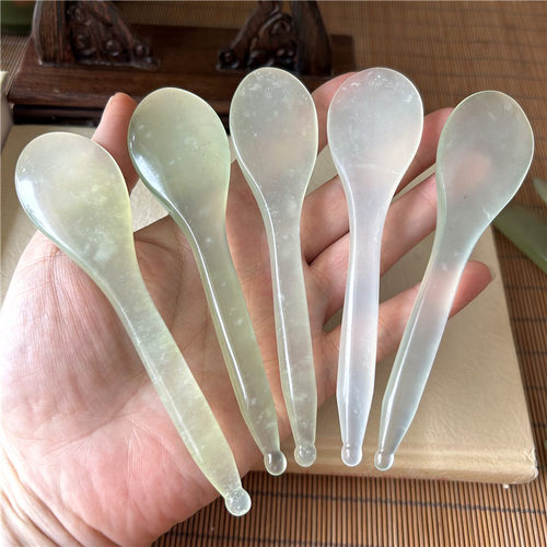 天然岫玉拨筋棒刮痧板面部按摩棒