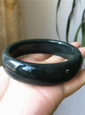 天然和田玉手镯正品宽版青玉手镯