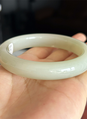 天然和田玉手镯56.8新疆且末蓝玉原物实拍正品A货正品和田玉镯子