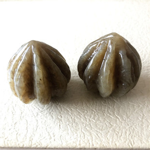 天然黄白老玉手把件核桃手球文玩玉石把玩件 A货正品岫岩玉手把件