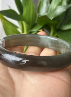 天然和田玉手镯烟紫玉镯58原物实拍玉石手镯A货正品和田玉手镯子