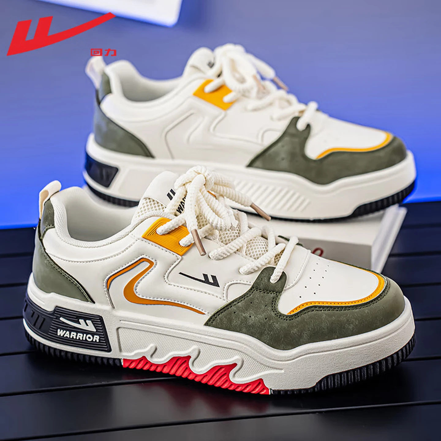 回力鞋子男鞋新款爆款夏季皮面板鞋百搭潮流鞋户外运动鞋休闲男鞋