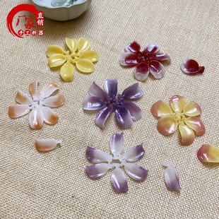 迎春花汉服发饰古风头饰DIY手工材料琉璃料器花簪装饰品插花配件