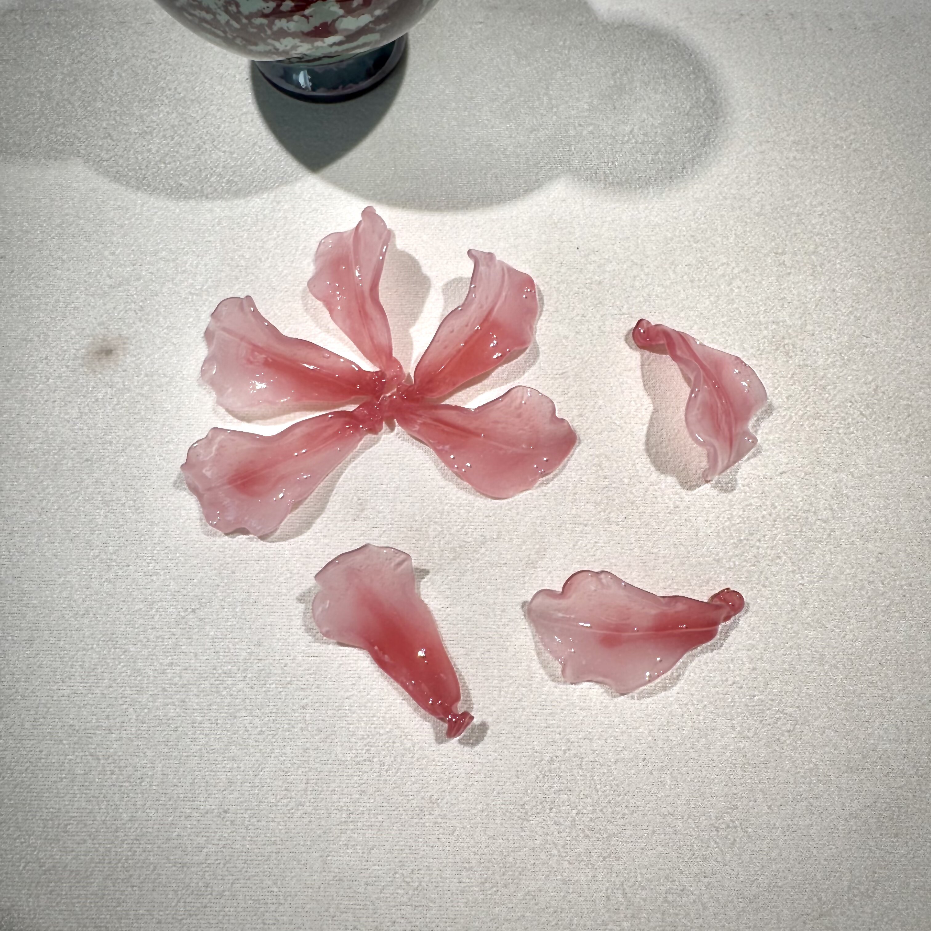 杜鹃花古风头饰diy盆景插花材料包手工发簪琉璃料器花瓣饰品配件