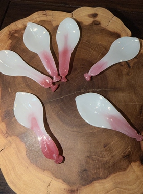料器粉玉兰叶子盆景材料复古灯火琉璃头饰手工DIY装饰品配件