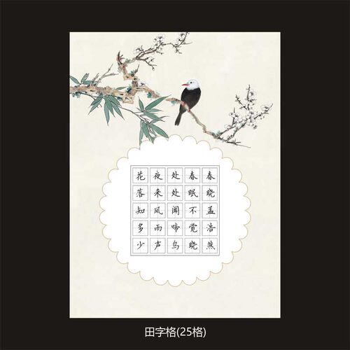 硬笔书法纸 作品纸 书写纸 专用纸 A4 田字格 25格  加厚  展览