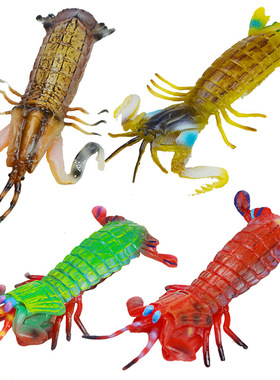 雀尾螳螂虾模型仿真海洋生物皮皮虾濑尿虾虾姑海葵虾儿童认知玩具