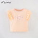 欧美宝宝洋气圆领小女孩短袖 malwee女童T恤夏装 新款 儿童纯棉上衣