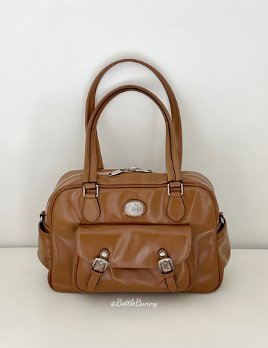 BottleBunny’复古甜酷棕色机车包斜挎单肩包