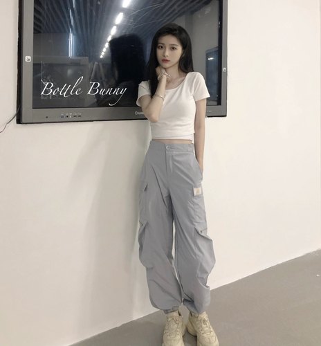 （bottlebunny）春夏束脚工装裤