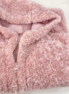 BottleBunny/粉色皮毛一体羊毛卷羊羔少女毛茸茸保暖外套