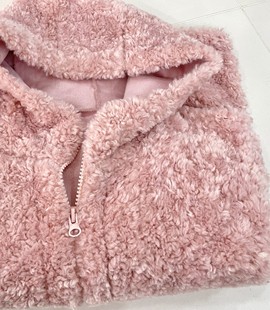 BottleBunny/粉色皮毛一体羊毛卷羊羔少女毛茸茸保暖外套