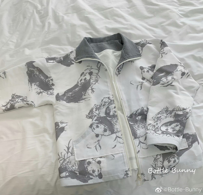 Sale 熊猫印花薄外套