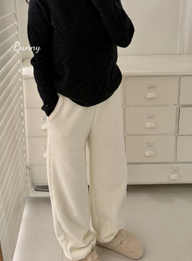 （BottleBunny）杏色双面奥粒绒绒裤