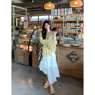 高腰显瘦百搭设计感A字裙女 法式 Adan 流浪不规则蕾丝半身裙夏季