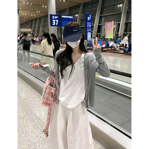 Adan天丝防晒衫夏季轻薄显瘦百搭慵懒休闲通勤短款长袖开衫外套女