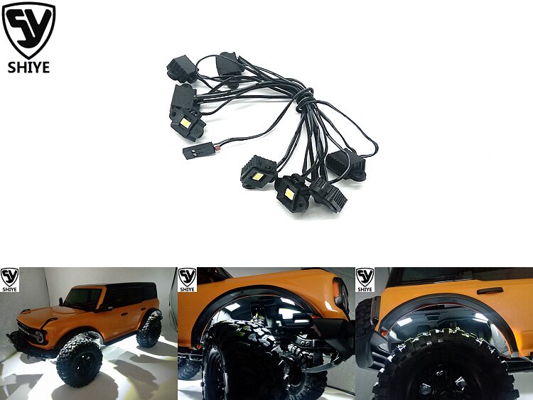 TRAXXAS TRX4 BRONCO FORD LIMA에 적합한 스톤 리프 휠 아치 라이트 휠 브로우 라이트 섀시 라이트