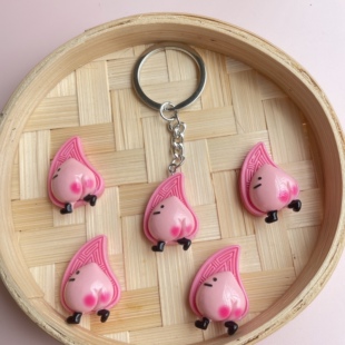 潮汕汕头俗语文化红桃粿之踢桃钥匙扣挂件旅游毕业纪念品特色手信